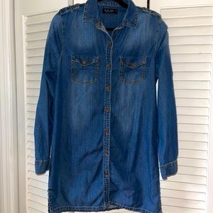 Jean, 100% cotton, tunic, button down shirt